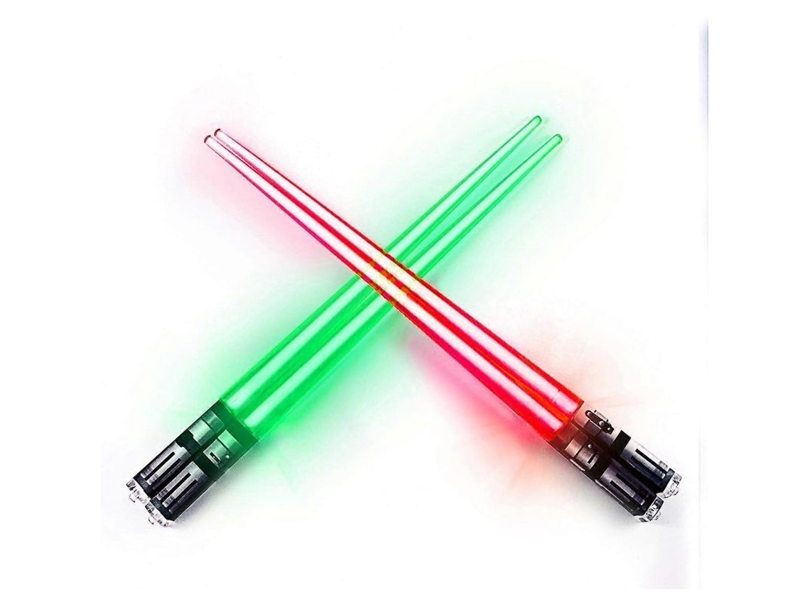 Barras De Luz Led Con Forma De Sable De Luz - Reutilizables, Color Verde Y Rojo, De Star Wars (2 Pares)