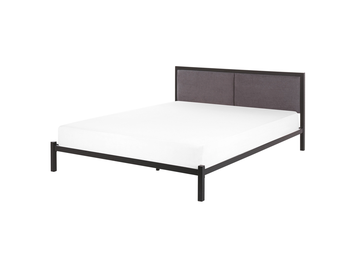 Cama con somier BELIANI Clamart de Acero Negro 167x210x85