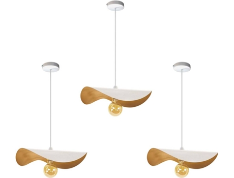 Lámpara de Suspensión TOSEL Madame-Lot 3 (Blanco Marfil - E27 - Máx. 40 W - Metal)