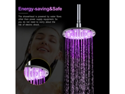 Ducha De Lluvia Led Redonda De 8 Pulgadas Con Sensor De Temperatura Y Cambio Automático De Color Rgb Para Baño.