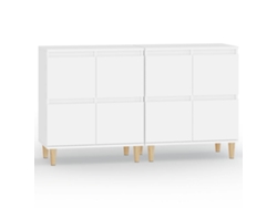 Maison Exclusive - Aparadores 2 Uds Madera Contrachapada Blanco 60x35x70 Cm