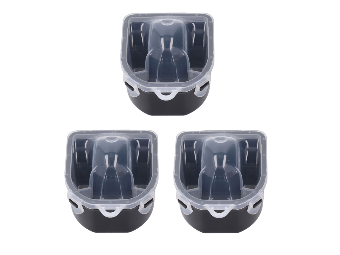 3 piezas de copas removedoras de uñas de doble capa con cierre para manicura, suavizan la piel muerta, color negro.