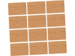 20 Sobres Kraft Rétro Cordon De Serrage Pochettes Rangement Pour Lettres Résistantes Et