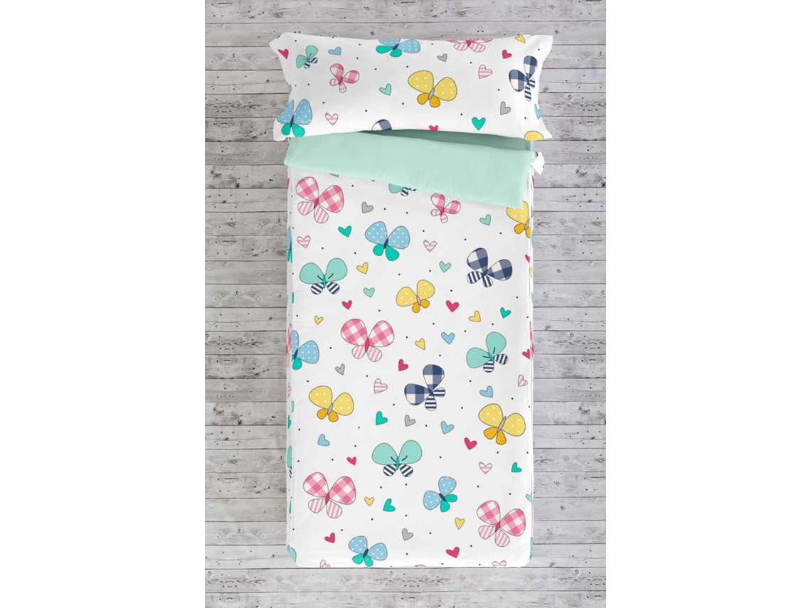 Saco Nórdico Sin Relleno Estampado Infantil Cama 90 Algodón Extra suave Fabricado en España VICHY BUTTERFLIES COOL KIDS