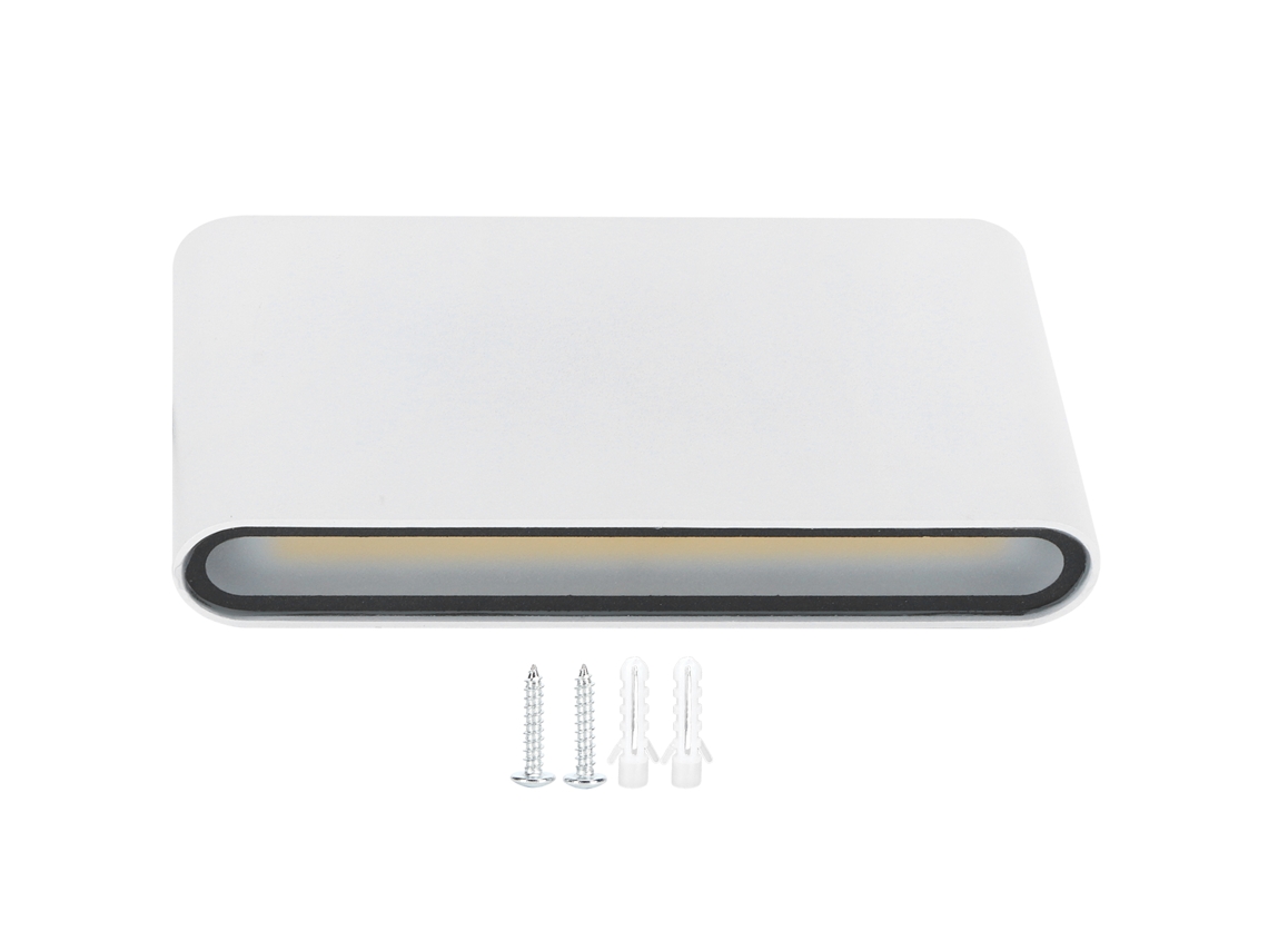 2026-lámpara De Pared Led 12w Cob Aluminio Exterior Jardín Ip65 Impermeable Ac85-265v Carcasa Blanca Luz Cálida