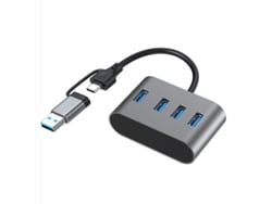 Estación de acoplamiento USB Bestvite (USB 3.0 tipo C a 4 puertos, gris)