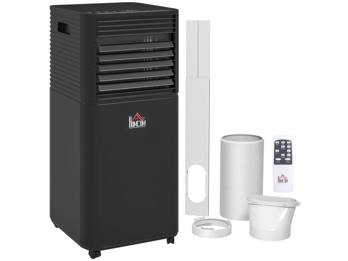 Aire Acondicionado Portátil, 7000 Btu, Mando A Distancia, Temporizador 24h, Hasta 26m², Clase A, Negro