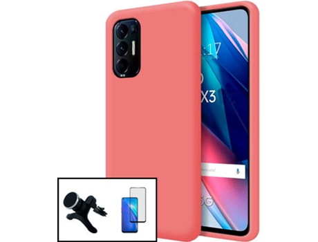 Carcasa, Protector y Soporte Auto Reforzado Oppo Find X3 Neo PHONECARE Silicone Rosa