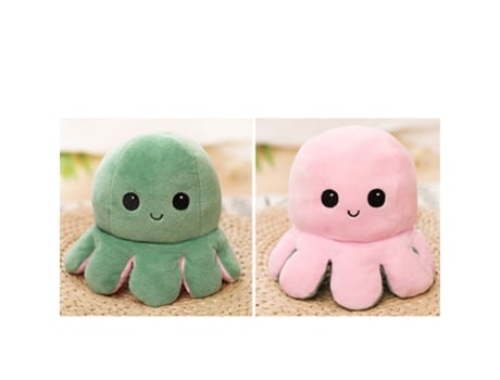 Lindo Muñeco de Pulpo Reversible de Simulación Suave, Muñeco de Peluche Abatible de Doble Cara A