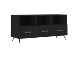 Maison Exclusive - Mueble De Tv Madera De Ingeniería Negro 102x36x50 Cm