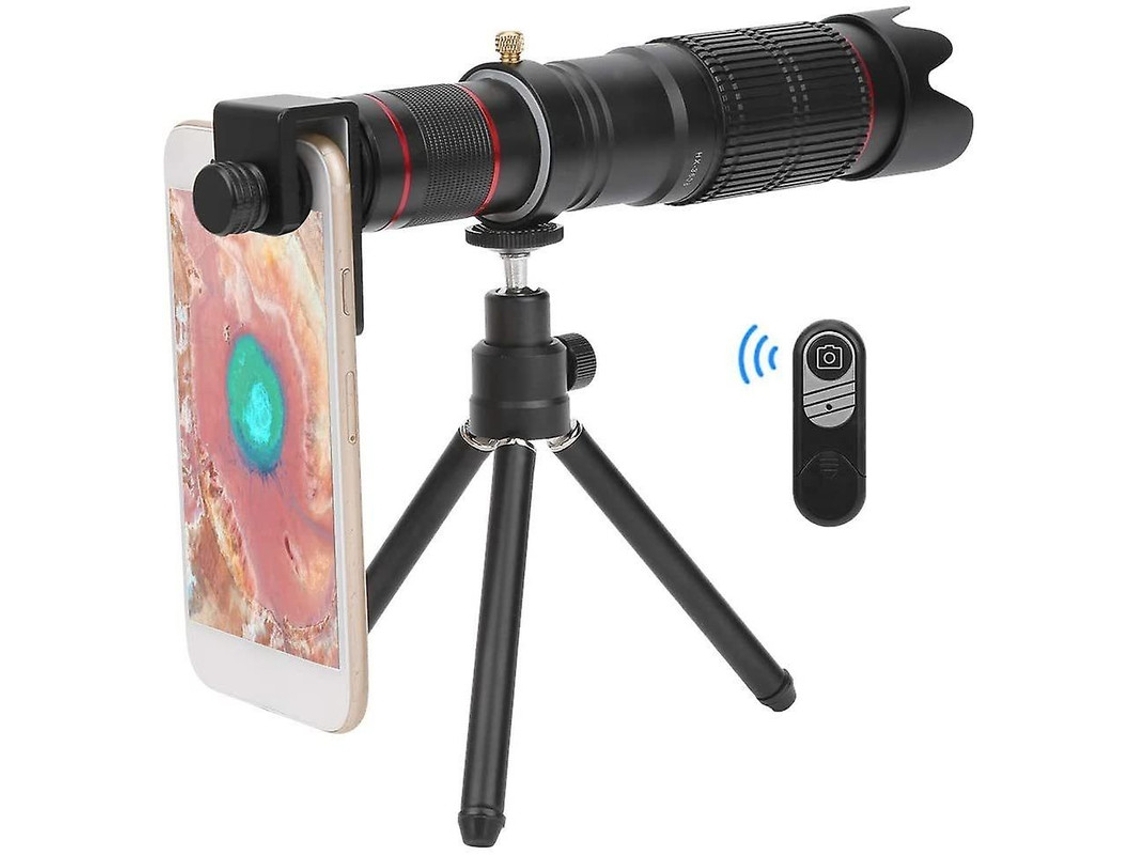 Telescopio monocular para teléfono móvil con zoom de 36x y lente de zoom dual ajustable con clip, color negro general Gusshious