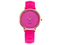 Relógio De Pulso De Quartzo Feminino Zhoulianfa Com Pulseira De Pu Cor Rosa
