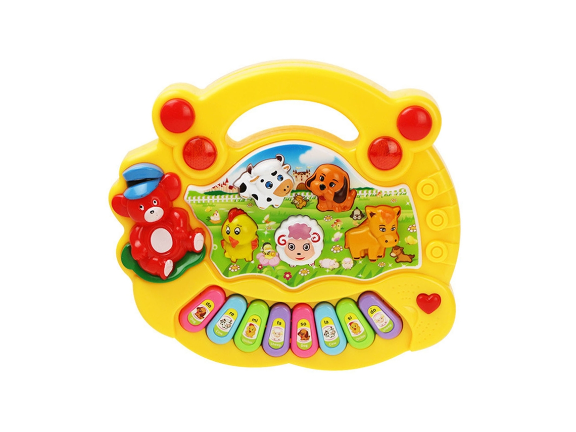 Dan26-juguete De Teclado Infantil Electrónico Con Animales De Granja, Instrumento Musical Educativo Para Bebés Amarillo
