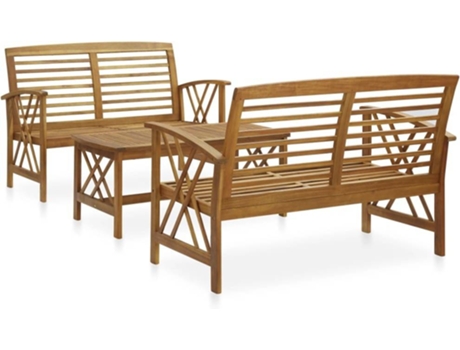Conjunto 3 de muebles de jardín VIDAXL madera maciza de acacia