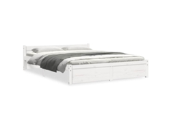 Maison Exclusive - Estructura De Cama Doble Sin Colchón Madera Blanco 135x190 Cm
