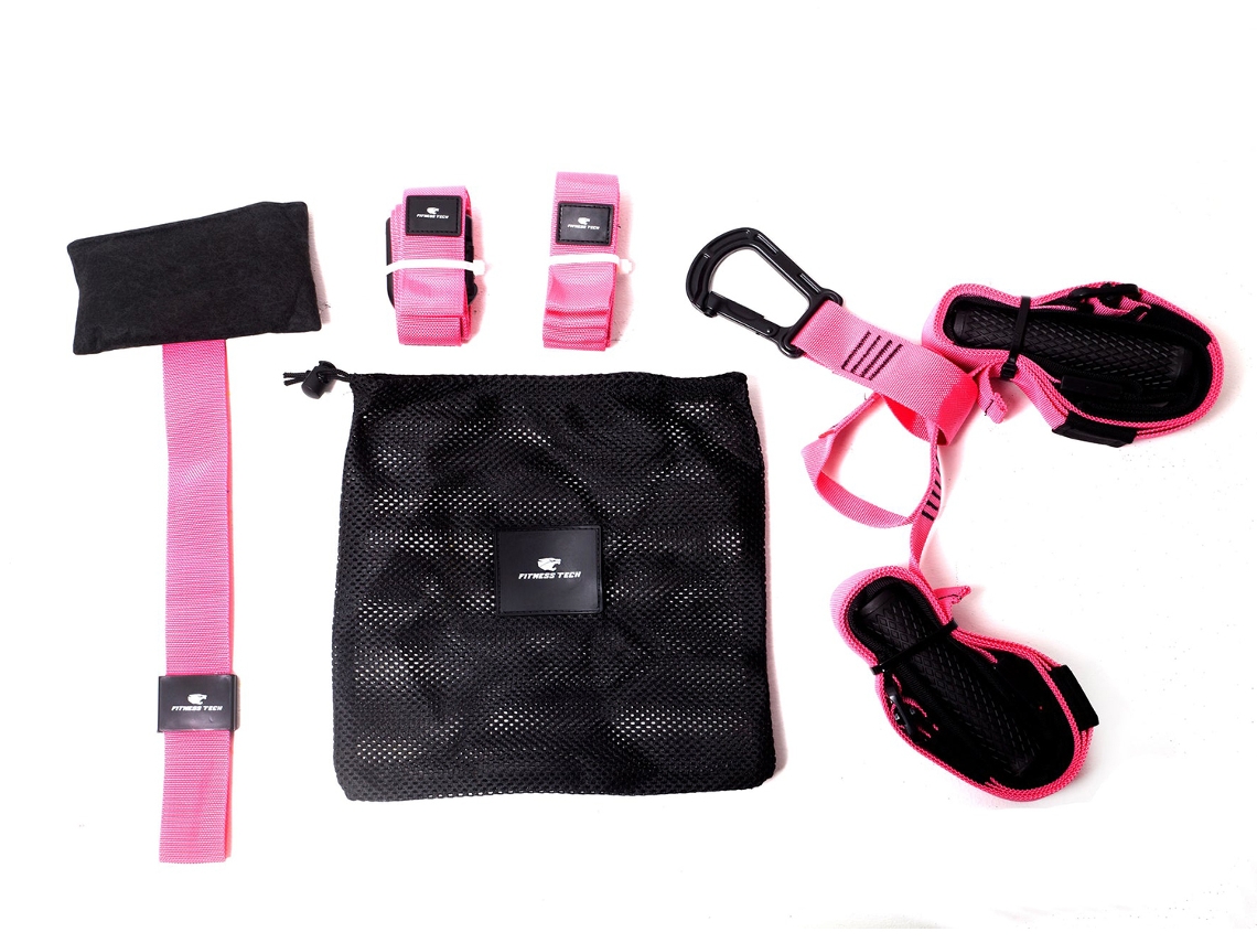 Elásticos de Entrenamiento FITNESS TECH Suspendido Trx (Rosa(