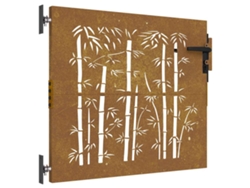 Maison Exclusive - Puerta De Jardín Acero Corten Diseño Bambú 85x100 Cm