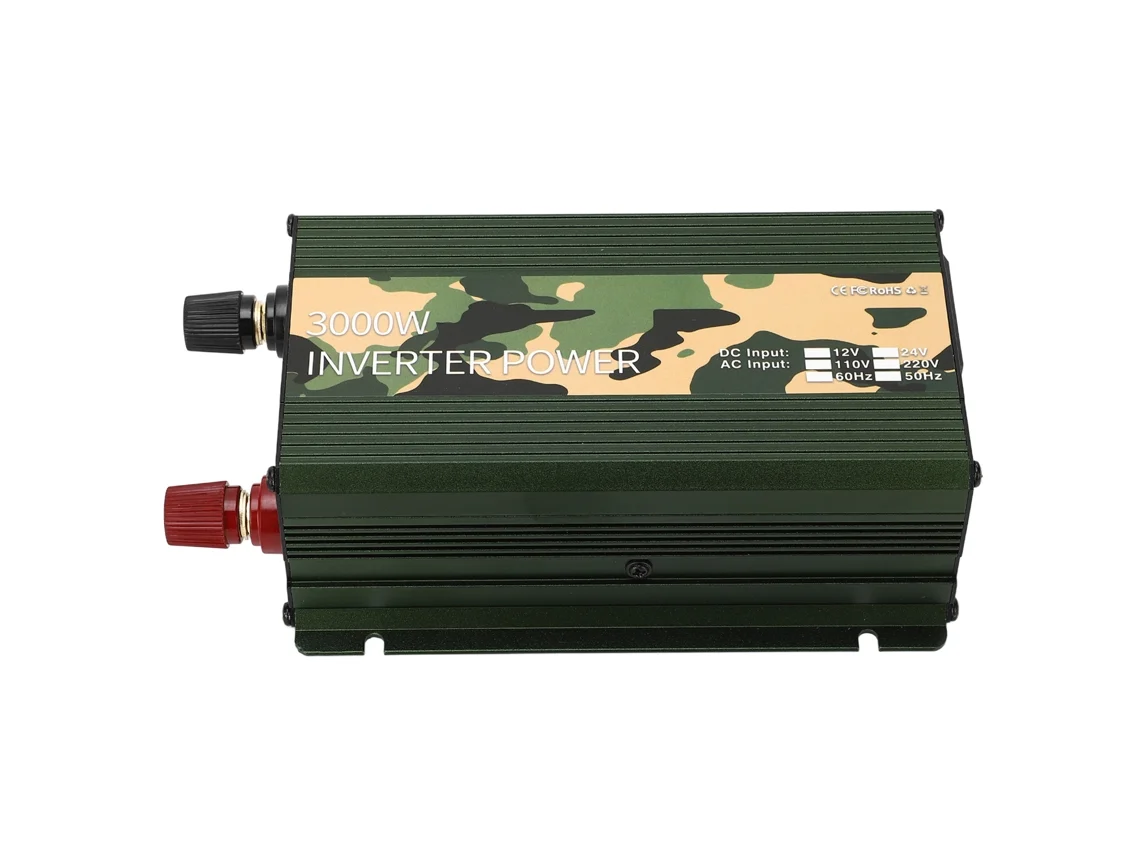 Inversor de energía solar de 3000 W (CC 24 V a CA 110 V, 60 Hz) con puerto USB