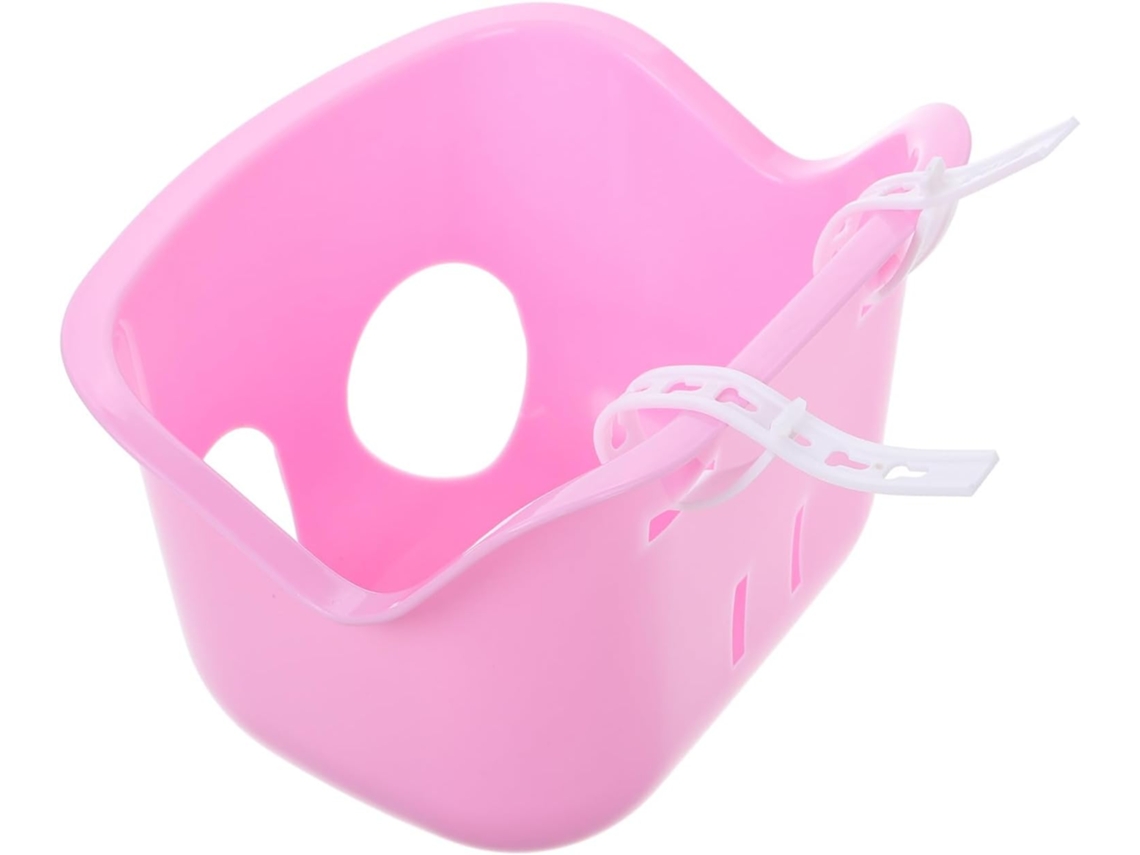 Cesta Para Bicicleta De Niño/niña Con Correa De Sujeción, Impermeable, De Alambre Metálico Rosa.