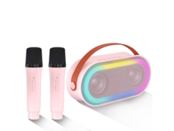 Mini Máquina De Karaoke Con 2 Micrófonos Inalámbricos Altavoz Bluetooth Portátil Con Bajo Estéreo Y Luz Led Para Niñas Y Niños De 4 A Yemaesre