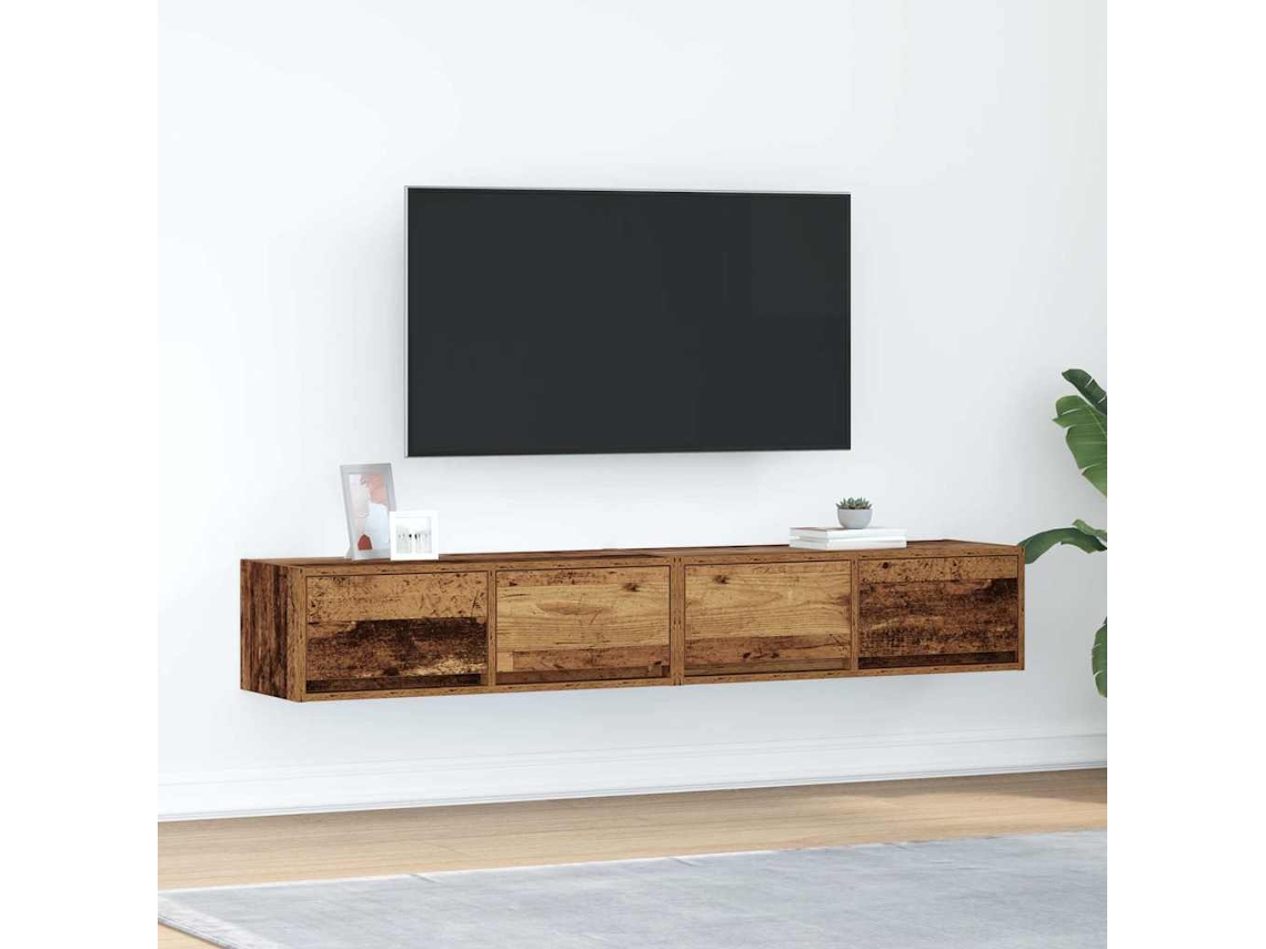 Muebles De Tv 2 Uds 80x31x25,5 Cm Madera Ingeniería Envejecida