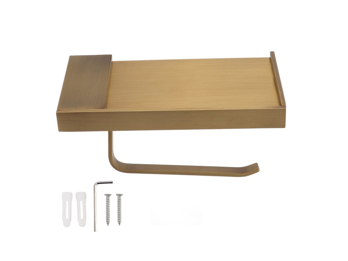 Toallero de papel de cobre puro estilo antiguo para montar en la pared, para cocina y baño