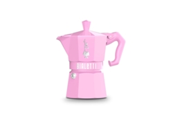 Cafetera italiana exclusiva Bialetti Moka, color rosa, aluminio, baquelita, 3 tazas, VETONEK