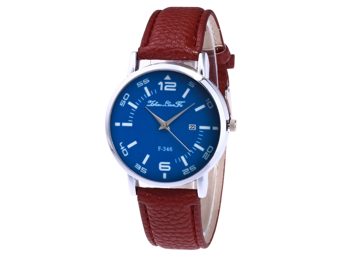 Reloj De Pulsera Unisex Analógico De Cuarzo Con Dial Redondo Color Café Zhoulianfa