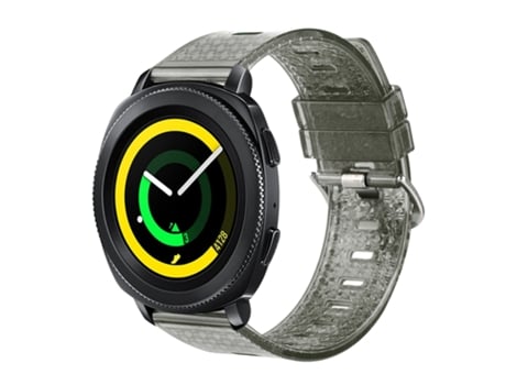 Correa de reloj inteligente para Samsung Galaxy Gear Sport / Gear S2 Classic 20 mm transparente brillante diamante TPU (negro)