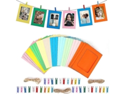 30 Marcos De Papel Para Fotos Diy Colgantes Con Pinzas De Madera Y Cuerda Para Decoración De Pared Y Fiestas