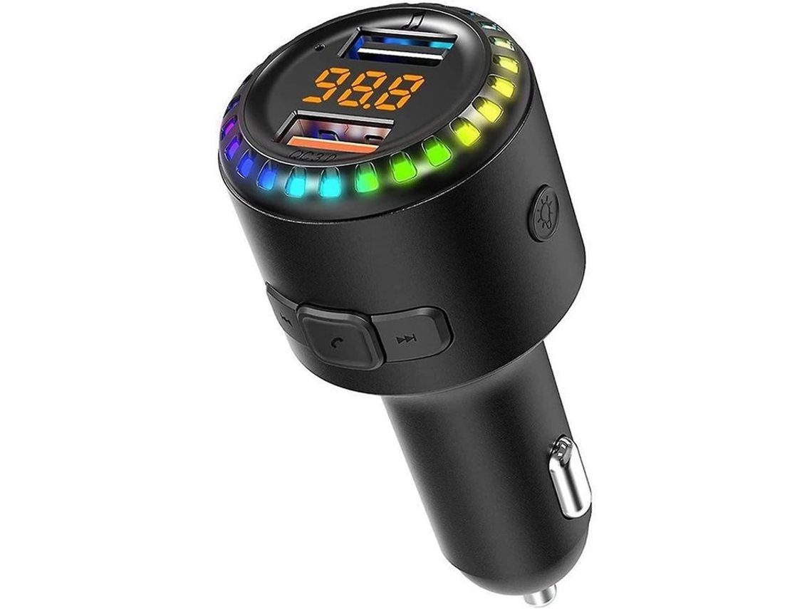 Transmisor Fm Bluetooth Yizhood Km32 Dual Usb Cargamento Rápido Negro