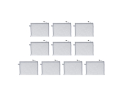 10 Bolsas De Malla Con Cremallera Transparentes Nylon Tamaño A4 Para Documentos Oficina Escolar Estuche Gris