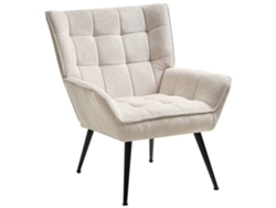Sillón Beliani Bellingmo de tela color crema 75x60x85