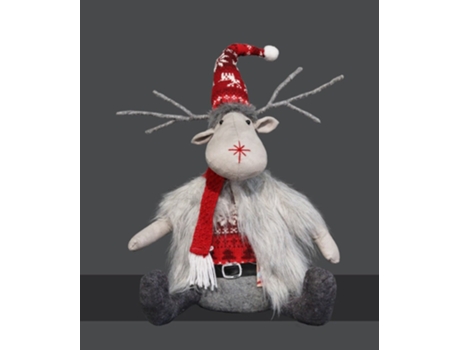 Peluche de Navidad Figura de Navidad Nieve y Reno Reno 29cm