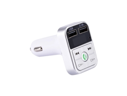 Transmisor de FM YIZHOOD B2 Kit de manos libres para coche Inalámbrico Compatible con Bluetooth 5.0 LCD Reproductor de MP3 Dual USB blanco
