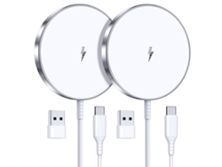 Conjunto De Cargadores Inalámbricos Rápidos Mag Safe Series Para Apple Yemaesre No Específico Magnética Blanco (2un)