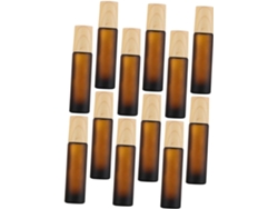 Paquete De 12 Botellas Vacías De Vidrio Esmerilado Con Sistema De Cierre Enrollable Para Aceites Esenciales, Con Tapas A Prueba De Fugas.