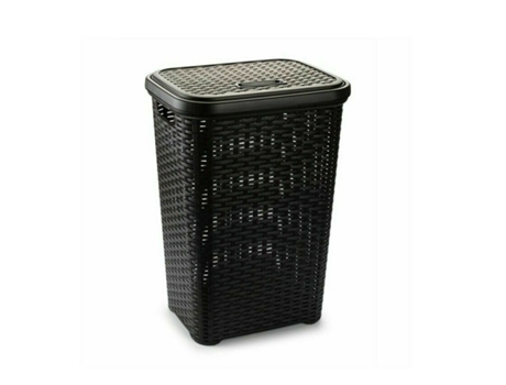 Cesta de ropa pongotodo con tapa 60 Litros cesto wengue mimbre rattan PLASTICFORTE
