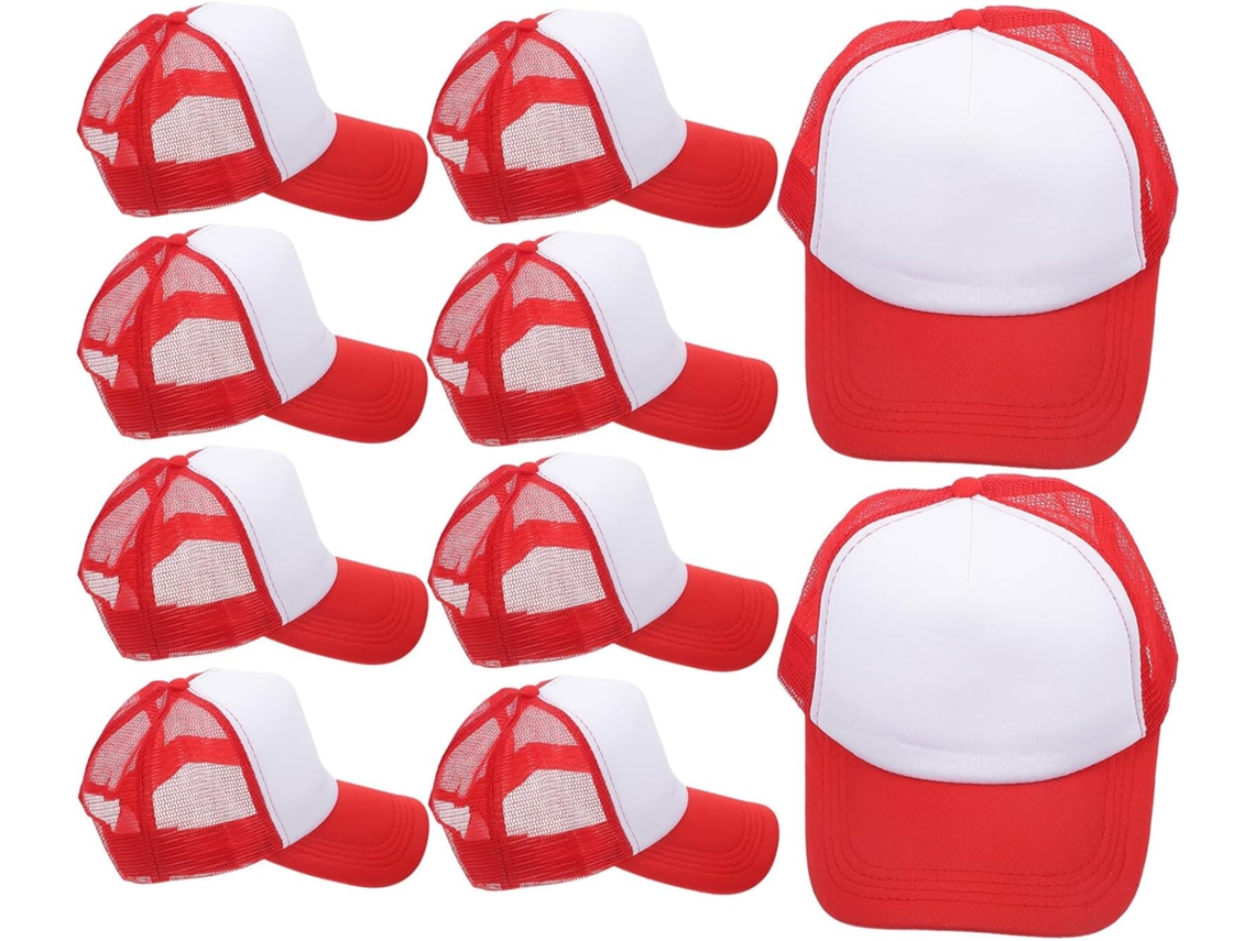 Gorras De Béisbol Lisas, Paquete De 10, Blancas