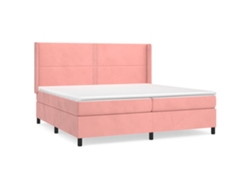 Maison Exclusive - Cama Box Spring Con Colchón Terciopelo Rosa 200x200 Cm