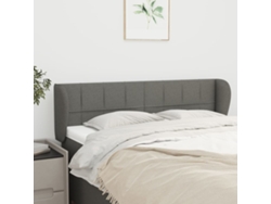 Cabecero de cama | Panel de cama con solapas, tela, 147 x 23 x 78/88 cm, gris oscuro