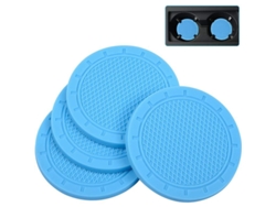 Portavasos Para Coche, Wisdompro, 4 Unidades, Pvc (7 Cm De Diámetro, Azul Claro)