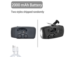 Radio de emergencia portátil con luz LED, batería recargable de 2000 mAh, carga solar y USB, FM/AM, ideal para viajes al aire libre. Viewleaf