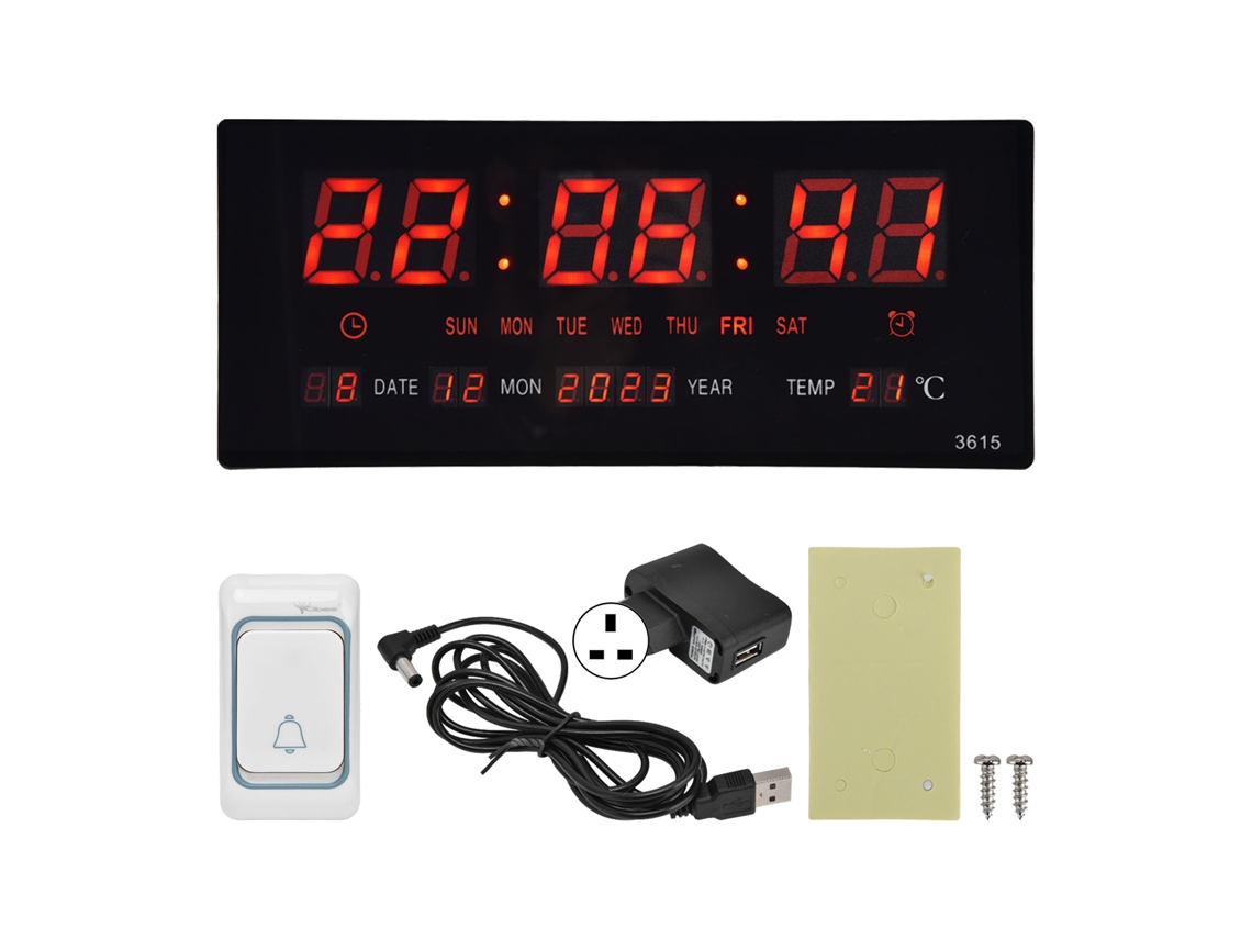 2026 Store-reloj Digital De Pared Led Con Pantalla Clara, Precisión, Silencioso, Enchufable 100-240v, Para Gimnasio Y Salas De Reuniones, Plug Uk