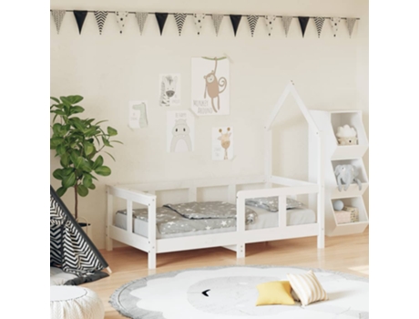 Estructura De Cama Infantil VIDAXL Blanco Madera (70x140 cm)