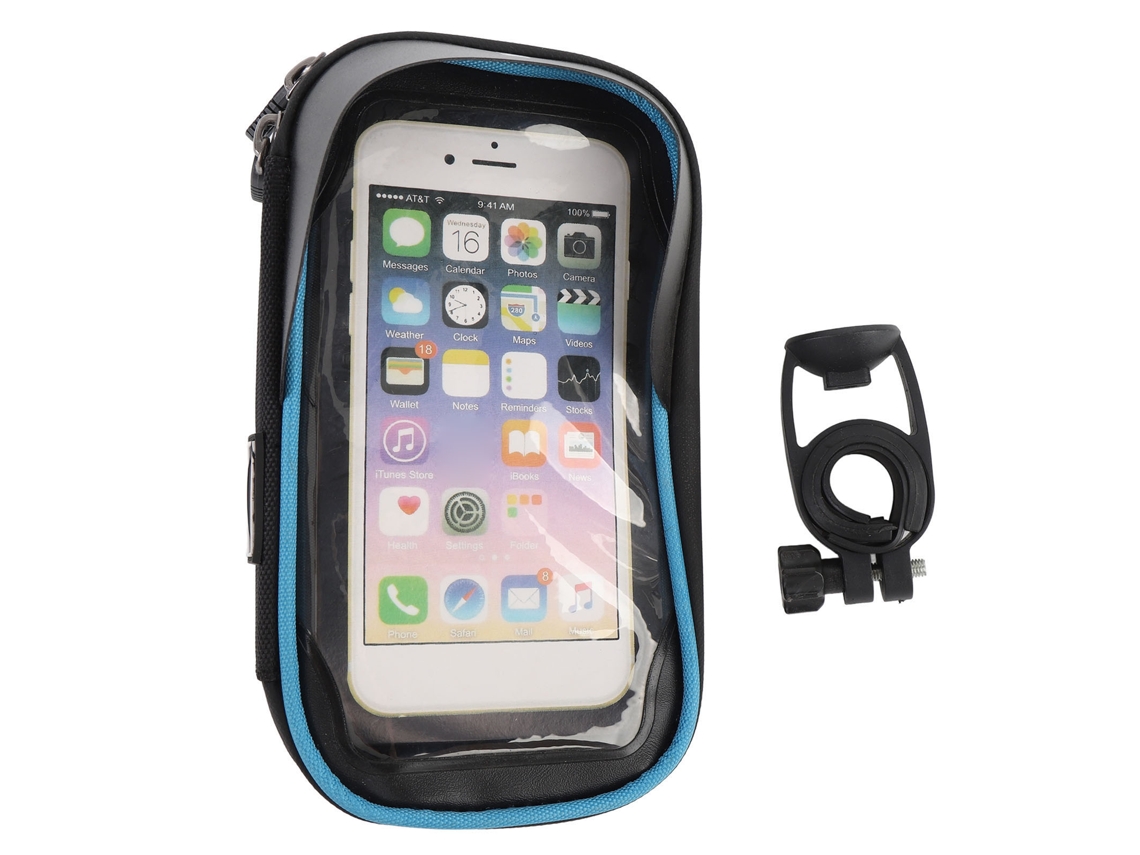 Bolsa Delantera Para Teléfono De Ciclismo Impermeable Con Diseño De Visera Giratoria 360° Y Pantalla Táctil Azul
