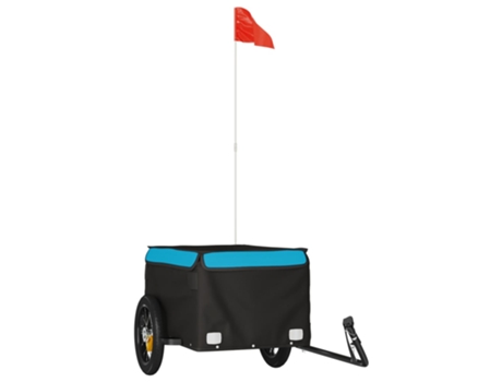 Remolque de carga VIDA XL para bicicleta hierro negro y azul (30 kg)
