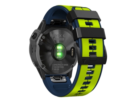 Correa de Silicona dos colores 22mm para Garmin Descent G1/Fenix 7/Fenix 6 Pro/Fenix 5 Plus - cal/azul