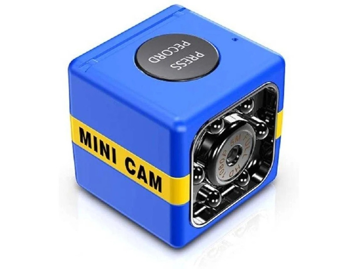 Mini cámara HD inalámbrica con visión nocturna, minicámara espía oculta con detección de movimiento, grabadora de video para coche familiar Yizhood (azul)