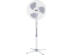 Ventilador de Pie Blanco EDM 45W 40 Cm Altura Regulable 105-125 Cm